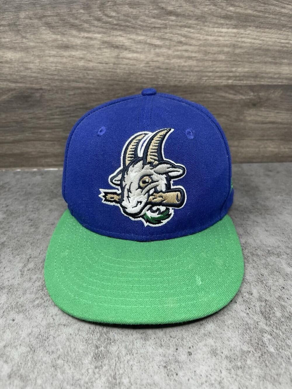 New Era Hartford Yard Goats Fitted Hat Size 7 3/8 Blue Green 59fifty